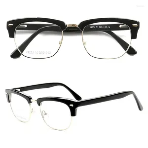 Sonnenbrillen Rahmen Business Men Square Gläses Frauen Retro Brillen verschreibungspflichtige Brille Metall Halbhaut Acetat Optische Brille