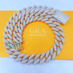 Custom Hip Hop Jewelry Lab Diamond Moissanite Cuban Link Chain New Design 925