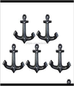 Rails 5 PCS Iron Wall Coat Hooks Sharp Large Anchor Style Cast Hat Hall Tree Hardware Clothes Rack FNWAQ J15AP8248576