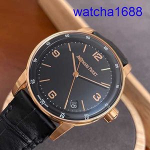 Szwajcarski kod zegarka nadgarstka AP 11.59 Seria 15210 lub Rose Gold Black Black Plate męs