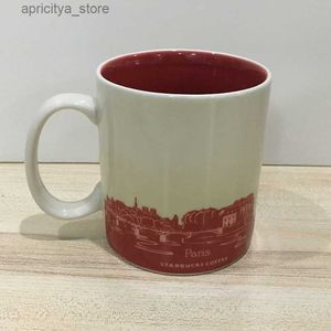 Vattenflaska 16oz kapacitet keramik Starbucks City Mug Classical Coffee Mug Cup Paris City188Q L48