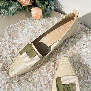 Shoes for Woman 2024 Pointed Toe Moccasins Women's Summer Footwear Office with Medium Heels White Square 39 Free Shipping Offer