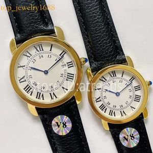 Top Stylish Quartz Watch Women Gold Sier Dial Sapphire Glass 36mm 29mm Casual Leather Strap Wristwatch Classic Design Ladies Dress Clock 1570