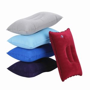 Portabel Ultralight Uppblåsbar PVC Nylon Air Pillows Camping Sleep Cushion Travel Vandring strandbilsplan Huvudstödläger