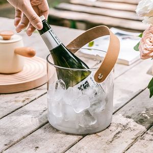 Pet Buz Kovası Yüksek Değerli Ev Halkı Taşınabilir Şeffaf Sepet Bira Namlu Şampanya Şarap Meyve Depolama Sepeti Ev Aksesuarları