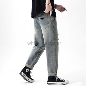 Designerjeans für Herren Neue Style Ripped gerade Beinjeans für Männer im Frühjahr 2024 Luxus -Männerkleidung