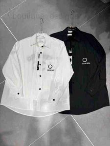 Bluzki damskie koszule designer nowa czarna biała odrzucona kołnierz haftowa kurtka damska koszula
