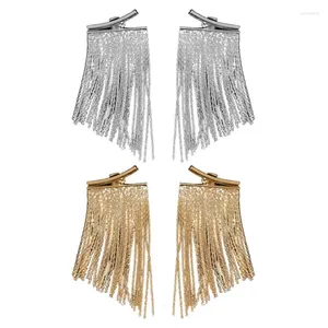 Brincos de balanço de metal elegante Metal exclusivo bling tassels longos anéis de orelha Acorrendo os acessórios de oradores de orelhas para mulheres