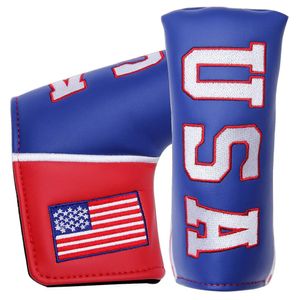 Coperture per testate da golf shabier blade putter cover USA Stripe Pu Leather Golf Club Protector Blue USA240415