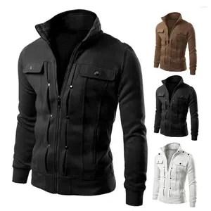 Men's Jackets Men Outerwear Warm Jacket Stylish Spring With Stand Collar Zipper Closure Casual For Autumn