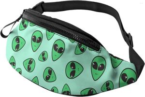 Ryggsäck Alien Fanny Pack för män Kvinnor barn med justerbar blixtlås Lätt remm i midja casual springande vandring en storlek