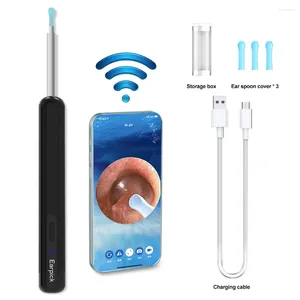 Wireless Visual Silicone Ear colher Earcópio Earpick HD 1080p Câmera Removedor de cera Ferramenta de limpeza de otoscópio luminoso