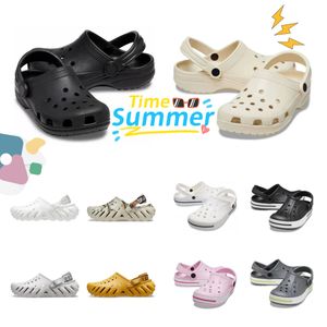 Med gratis charms designer sandaler klassiska clog skor klassiska utomhus tofflor bulle tå casual strand par sandal skor eko bild