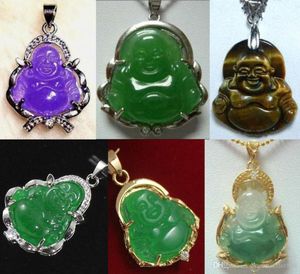 Todo barato 6 cor verde fino Jadetiger Eye Stone Bless Happy Buddaguanyin Pingnder