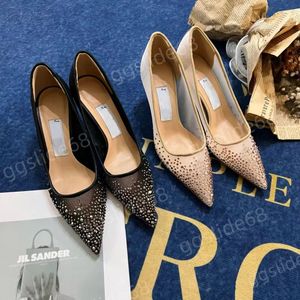 Fashion Classic JC Dress Designer Bing Love High Heels Party Wedding Pointed Toe Shoe Shallow Cut Slingback Shoes