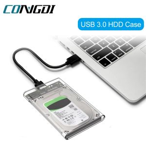 Kapsling USB 3.0 till SATA III hårddiskfodral för 2,5 tum HDD SSD Extern hårddisk Enclosur Max 4TB Support UASP HDD Box