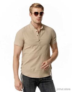 Camisetas masculinas Novo design de design de moda, camiseta masculina de verão casual linho de algodão mascul