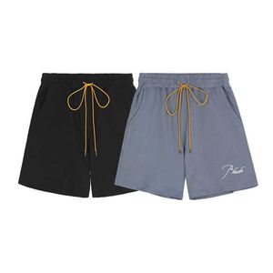 RHUDE embroidered letters printed shorts mens beach pants
