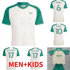 MLS 2024 2025 Austin FC Soccer Jerseys Home 24 25 Fagundez Rigoni Zardes Driussi Pereira Gallagher Futebol Fãs Versão da Tailândia Crianças de qualidade