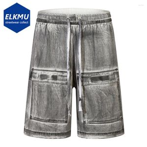Men's Shorts Dirty Tie Dye Vintage Retro Loose Wide Leg Streetwear Hip Hop Y2K 2024 Summer