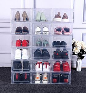 36pcs espessados Caixa de armazenamento de sapatos transparente Organizador de gaveta de plástico Sapatos esportivos à prova de poeira Sapatos esportivos Z117428564