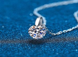 100 Moissanite 925 Серебряное серебро 3CT Round Cut Diamond Solitaire Solitaire Solentaire Ожерелье для женщин, которые мужчины обещают подарки, ювелирные изделия6463169