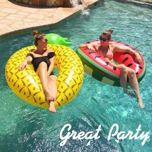 Inflatable Buoy Pool Float Pineapple Watermelon Swimming Ring for Adults Summer Water Sport Swim Circle Party Toys 240416
