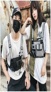 Unisex Tactical Shoulder Bag Chest Rig Bag Hip Hop Streetwear Men Funktionella midjepaket Justerbara fickor Midja West 20196931275