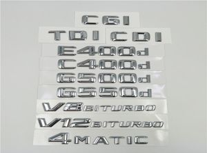 LETRAS CROMAS EMBLEMENTO LOGOTO PARA MERCEDES BENZ E400D C400D G500D G550D AMG 4MATIC CDI CGI TDI V8 BITURBO V12 BITURBO7392039