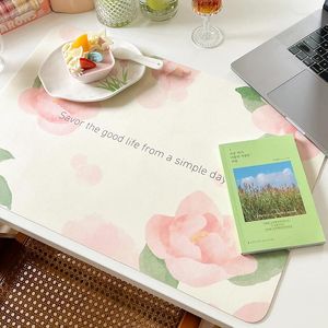 Table Mats French Mat Vintage Flower Multifunctional Placemat Diningtable Insulation Elegant Leather Mouse Pad Home Decor