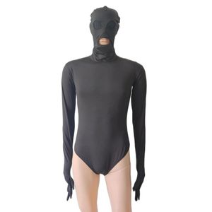 Stage party performance costumes Unisex half bodysuit Lycar Spandex Leotard Cosplay Costume Catsuit open eyes mesh and mouth
