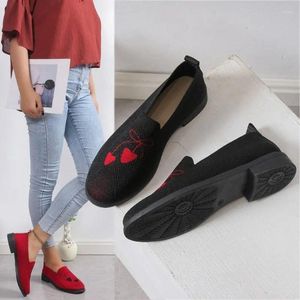 Casual Shoes Women Cute Sweet Black Spring Slip On Flat Lady White Canvas Cloth Comfortable Work Plus Siz