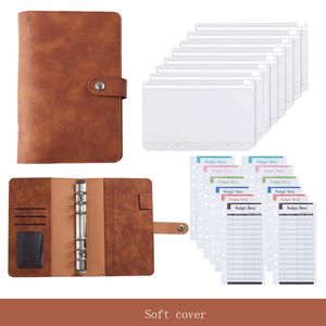 Notepads Notes Office School Supplies Business Industrial A6 Binder Er With 8Pcs Pvc Pockets And 12Pcs Expense Budget Sheets For Money Rec