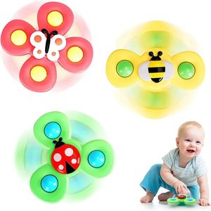 Cartoon Ssedction Cup Spinner Zabawki Baby Bath Toys Ręcznie wirujący z wodą zabawą dla dzieci 240415