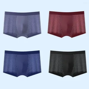 Underpants Men Breathable Boxers Ice Silk Men's With U Convex Design Moisture-wicking Underwear For Comfort Quick