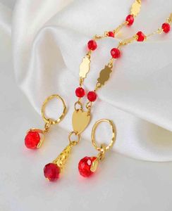 Anniyo Hawaiian Colorful Crystal Ball Beads Halsband örhängen Set Guam Micronesia Chuuk Pohnpei Jewelry Gift #2408061355017