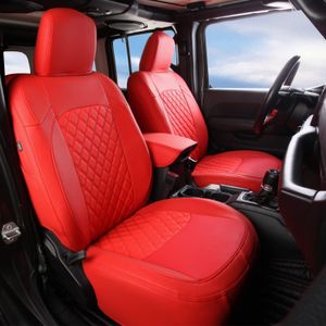 Seat Covers Full Set Hållbart vattentätt läder för pickup passar för Jeep Wrangler Unlimited 2018-2024