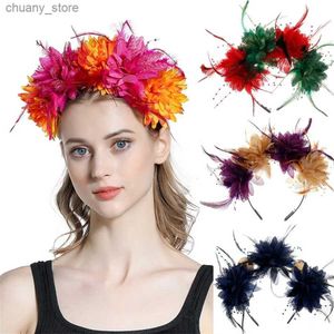 Bandas da cabeça Halloween bohemia banda de cabelo fêmea fêmea acessórios para cabelos para cabeceira de cabeceira de cabeceira de cabelos decoração da coroa de dança Y240417