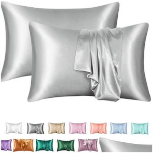 Pillow Case Superior Er 100% Polyester Microfiber Smooth Soft Pillowcase For Hair And Skin Mti Pure Colors Rec Cases Mhy040 Drop Del Dhinz