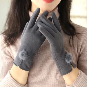 Gloves Suede gloves, winter gloves, new women's warm split finger gloves, wholesale touch screen gloves