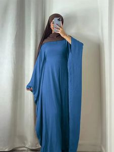 Ramazan Eid Khimar Keten Kelebek Batwing Abaya Dubai Lüks Türkiye İslam Müslüman Kaftan Kadınlar İçin Mütevazı Elbise Ka Damen 240410