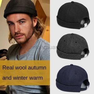 Boinas de inverno Cap de abastecimento para homens chapéu de lã Skully Beanies Design masculino boina grande cabeçalho Landlord Big Caps Street Trendy Hip Hop 2023 D24417