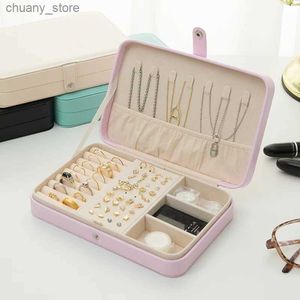 Accessories Packaging Organizers Travel Jewelry Organizer Box Portable Storage Case PU Leather Earring Ring Necklace Jewelry Case Organizer Gift For Girl Y240417