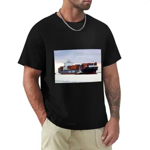 Navio de cargo de recipiente de polos masculino e t-shirt Roupas de camisetas PLATAS