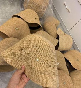 Sommerbiene handgefertigte Eimer Hats Fashion Raffia Strohfischer Man Caps Outdoor Sunshade Floppy Hut für Urlaub 9030258