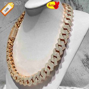 Catena di moissanite Cuban Link cubano grande cravatta da uomo pesante argento 925 ghiacciato vvs moissanite baguette diamond hip hop designer collana designer 7q3r who1 lytu