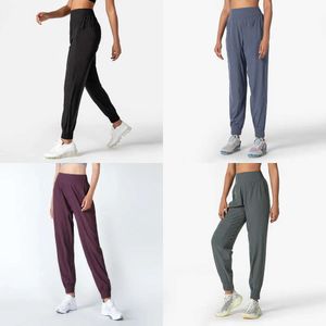 Długość Pełna harema High Rise Jogger Yoga Pants z kieszonkowymi dresami zrelaksowanymi dopasowanymi joggerami kobiety spodnie L893 S S