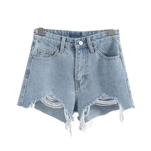 Jeans Baumwolle heiße Hosen Sommer Koreanische Version High Tailled Denim Shorts für personalisierte Einbauten mit Weitbeinhosen für Frauen für Frauen Kleidung