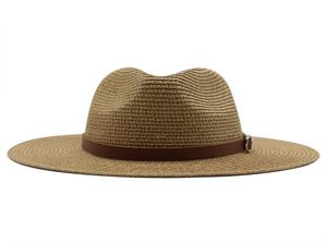 Bred Brim Summer Fedora Jazz Cap Straw Panama Hats för män Kvinnor Beach Caps5314229