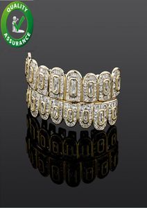 Hip Hop Jewelry Mens Teeth Grills Diamond Iced Out Grillz Luxury Designer Gold Silver Fashion Accessories Rapper Bling Charms3613943